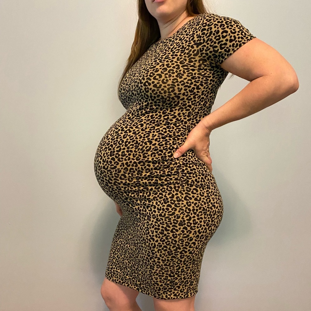 Cheetah Maternity Bodycon dress
